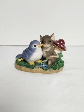 Bluebird & Mouse Fitz & Floyd Charming Tails "You're a True Blue Friend" Signed